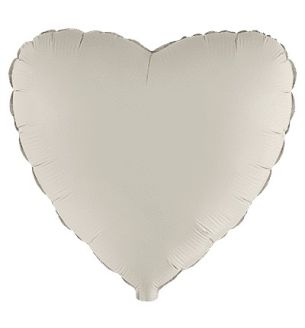 18" Flexmetal Heart Matte Creamy Latte Foil Balloon