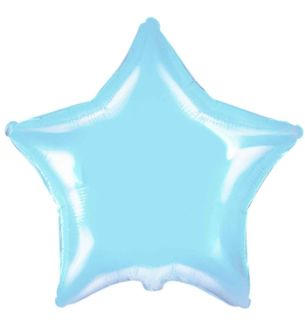 18" Flexmetal Star Baby Blue Foil Balloon
