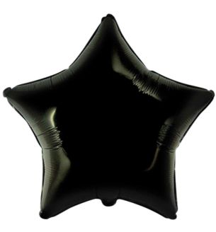 18" Flexmetal Star Black Foil Balloon