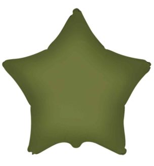 18" Flexmetal Star Matte Olive Green Foil Balloon