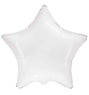 18" Flexmetal Star White Foil Balloon