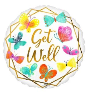 18" Get Well Butterfly Anagram Foil Balloon