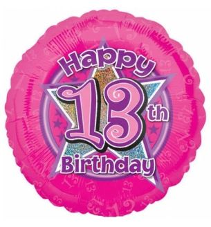 18" Happy 13th Birthday Round Foil Balloon