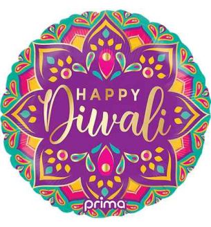 18" Happy Diwali Round Foil Balloon