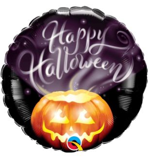18" Happy Halloween Pumpkin Cauldron Round Foil Balloon