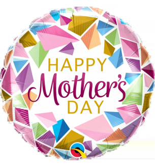 18" Happy Mother's Day Geometric Shapes Foil Balloon