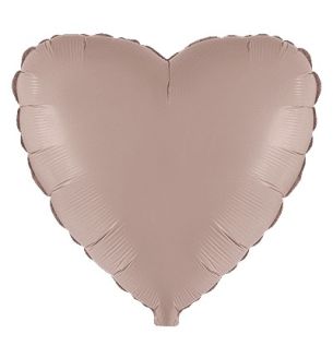 18" Heart Matte Vintage Rose Flexmetal Foil Balloon