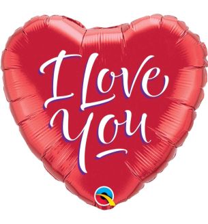 18" I Love You Red Heart Foil Balloon