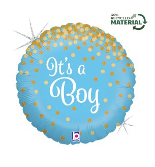 18" It's a Boy Glittering Foil Balloon