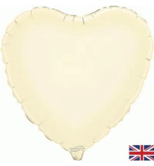 18" Ivory Heart Oaktree Upackaged Foil Balloon