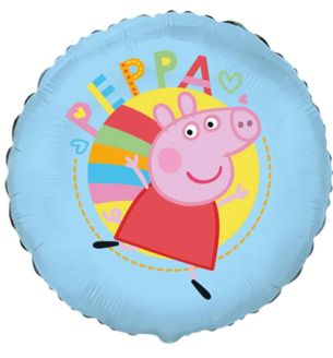 18" Peppa Pig Blue Round Foil Balloon