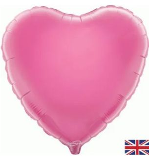 18" Pink Heart Oaktree Upackaged Foil Balloon