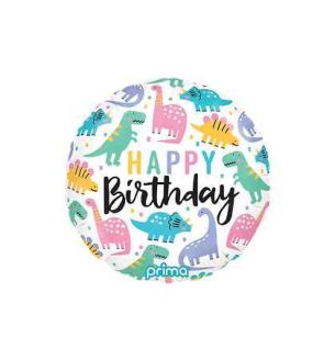 18" Round Birthday Dinosaur Foil Ballon