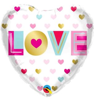 18" Valentine's Day Love Metallic Hearts Foil Balloon