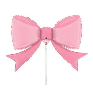 Mini Bow Pink Betallic Foil Balloon