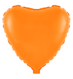 18" Flexmetal Heart Orange Unpackaged Foil Balloon