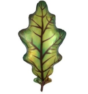 20" Autumn Leaf Green Foil Balloon