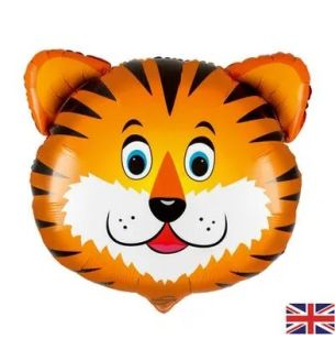 21" Tiger Face Oaktree Foil Balloon Packaged