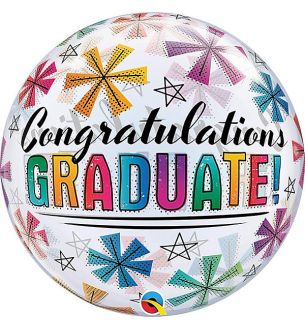 22" Congratulations Graduate! Mixed Stars Bubble Balloon