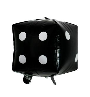 Mini Black Dice Cube Foil Balloon