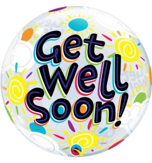 22" Deco Bubble Get Well Soon Balloon
