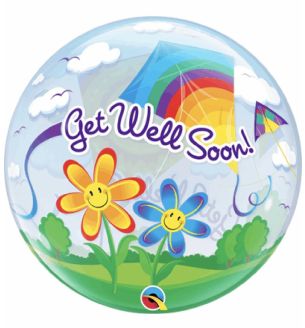 22" Deco Bubble Get Well Soon Kites Balloon