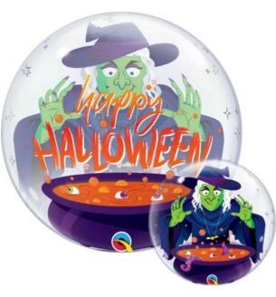 22" Deco Bubble Happy Halloween Witches Cauldron Balloon