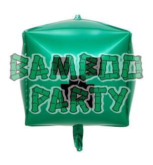 22" Pixel Face Green Cube Gaming Foil Balloon