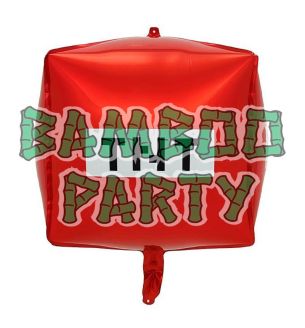 22" TNT Red Cube Gaming Foil Balloon