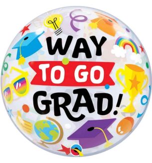 22" Way To Grad! Bubble Balloon