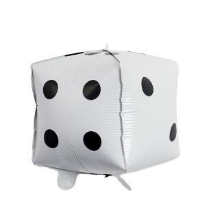 Mini White Dice Cube Foil Balloon