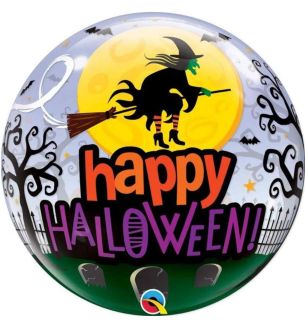 22" Deco Bubble Happy Halloween Witches Graveyard Balloon