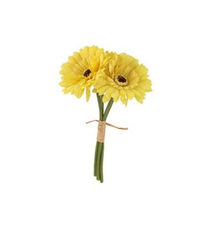 23cm Gerbera Flower Bunch Mustard 6 Stems