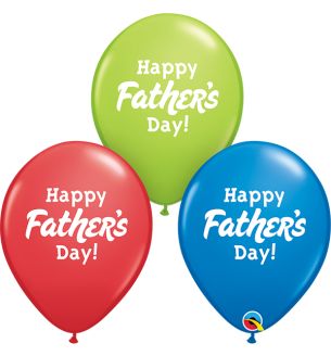 11" Happy Fathers Day Assorted Latex Balloons 50pk