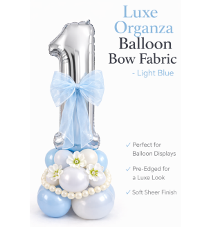 Organza Balloon Bow Fabric Light blue