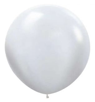 24" Sempertex Satin White 405 Latex Balloons 3ct