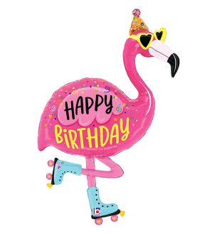 42" Betallic Flamingo Birthday Foil Balloon