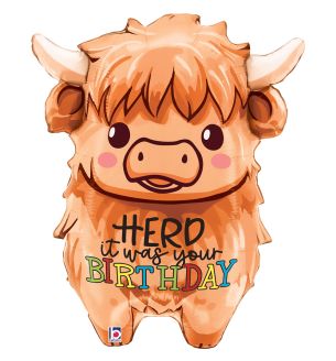 27" Betallic Highland Cow Foil Balloon