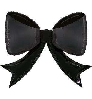 41" Bow Black Betallic Foil Balloon