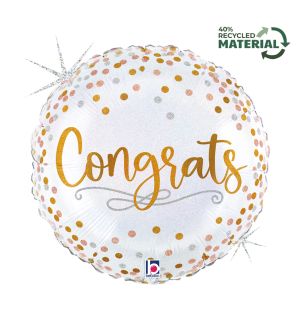 18" Betallic Congrats Confetti Foil Balloon