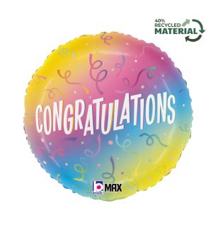 18" Colourful Congratulations Foil Balloon