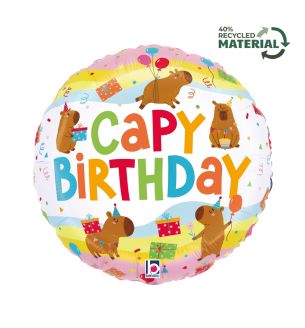 18" Capy Birthday Round Foil Balloon