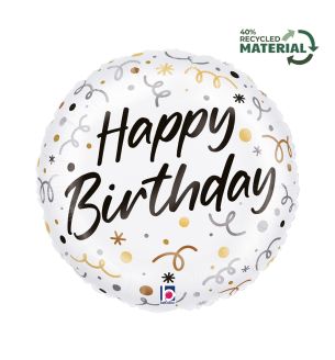 18" Satin Birthday Streamers Foil Balloon