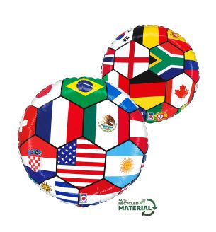 18" World Cup Nations Betallic Foil Balloon