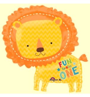 26" Fun To Be One Lion Foil Balloon