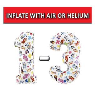 26" Bluey Numbers Grabo Foil Balloons