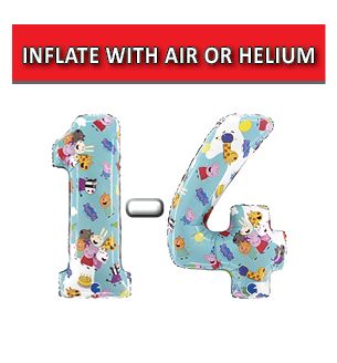 26" peppa Pig Numbers Grabo Foil Balloons