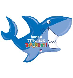32" Betallic Birthday Shark Foil Balloon