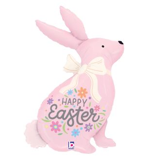 32" Easter Pastel Pink Bunny Foil Balloon