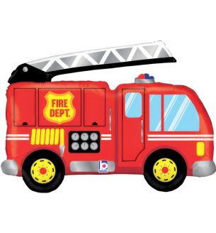 32" betallic Fire Truck Red Foil Balloon